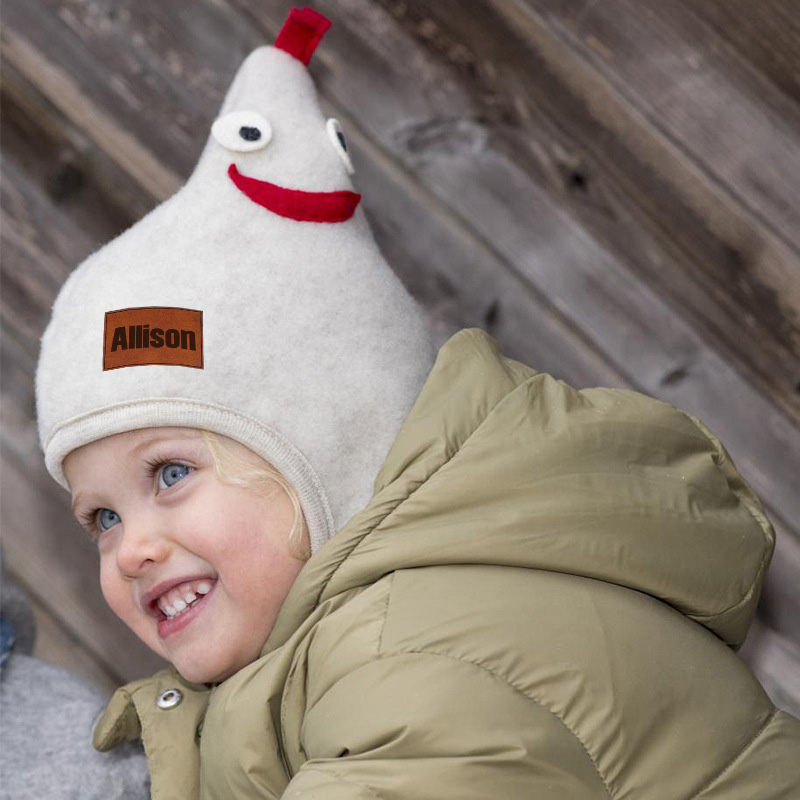 Personalized Leather Patch Wool Rooster Balaclava Hats | HSKid59