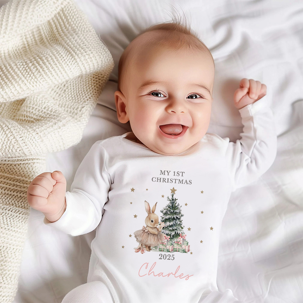 Personalized Baby 1st Christmas Ropmer and Hat Set | MCGift143