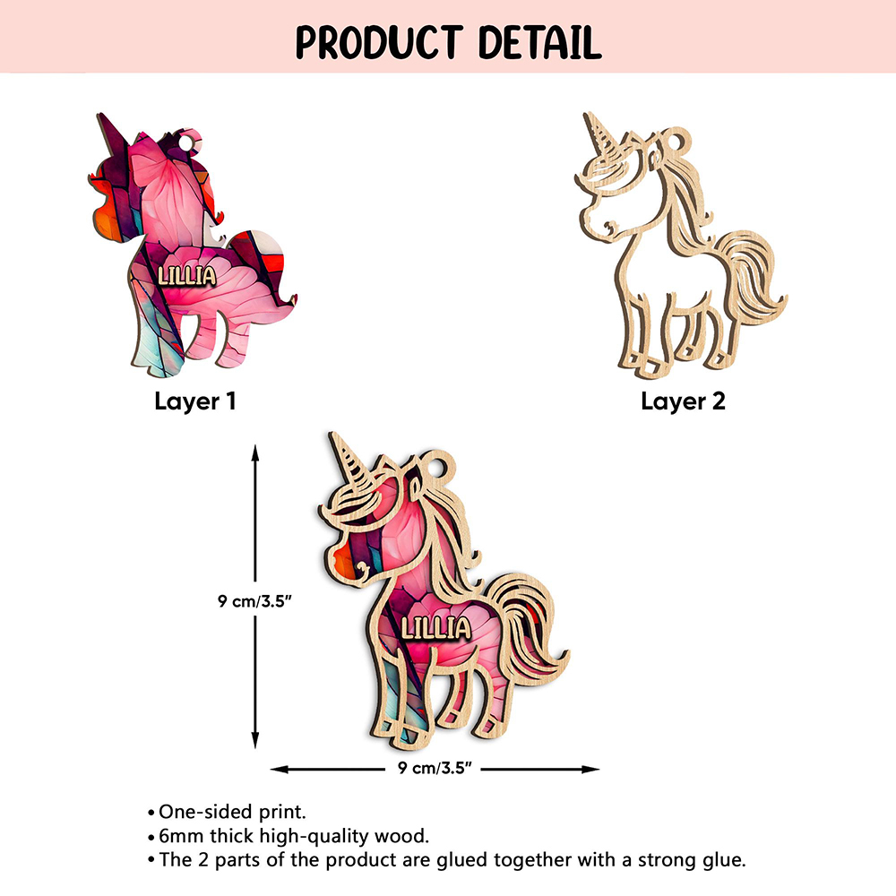 Personalized Unicorn Christmas Tree Ornaments | MCGift149