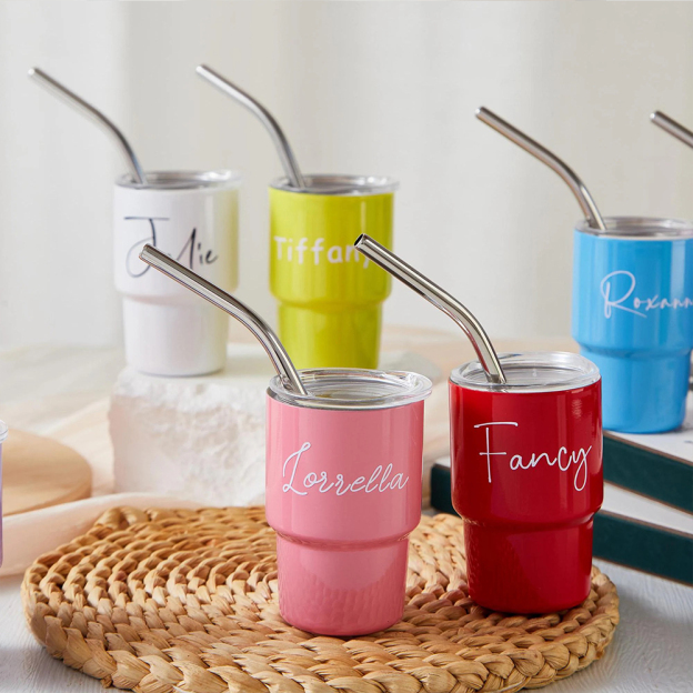 Personalised 3oz Stainless Steel Sippy Mini Tumbler | KidCup09