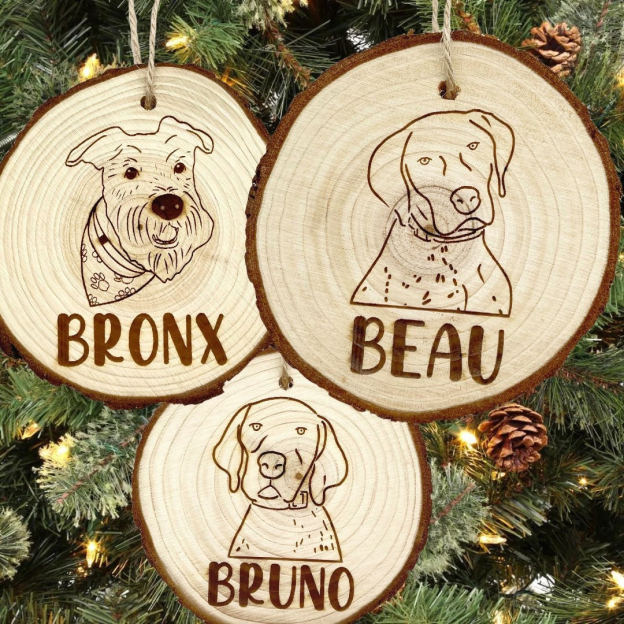 Personalized Pet Wooden Christmas Tree Ornaments | MCGift138