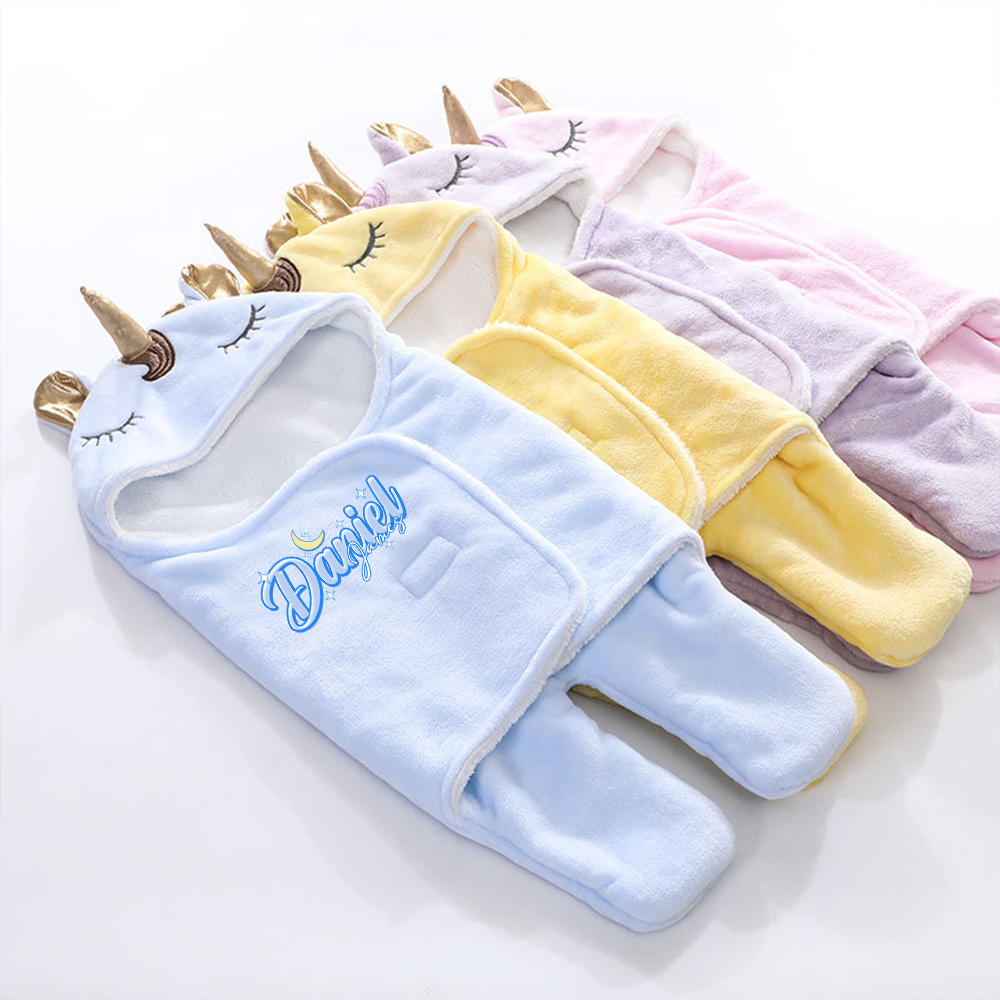 Personalized Baby Unicorn Flannel Super-soft Sleeping Bag | CWBaby307