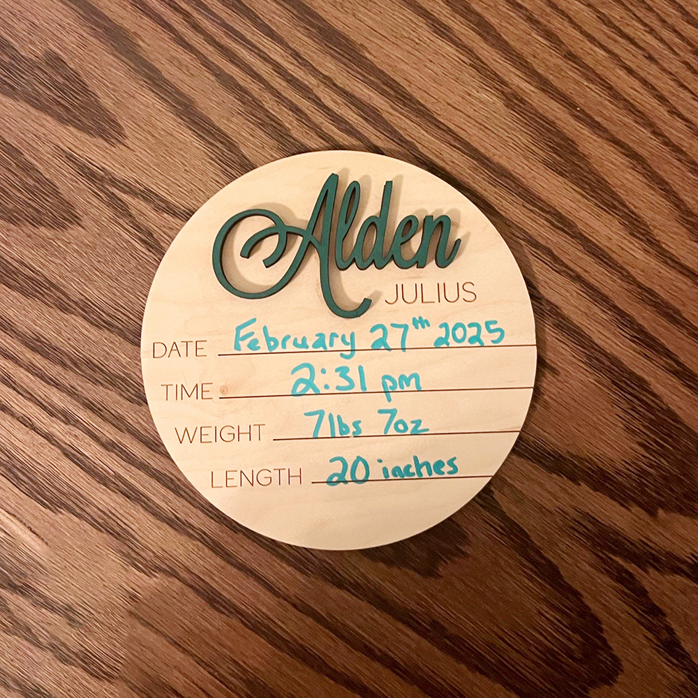 Personalized Wooden Newborn Baby Name Sign | CWBaby95