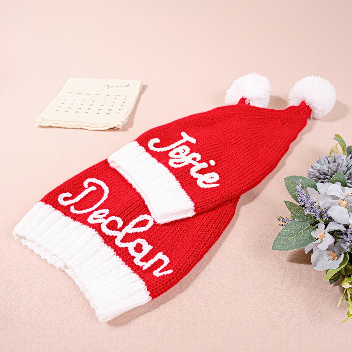 Personalized Hand Embroidered Christmas Santa Hat | MCGift161