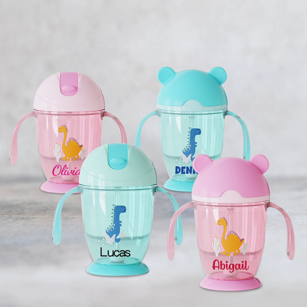 Personalized BPA Free 10oz Lovely Bear Water Bottle With Straw | YouBottle97