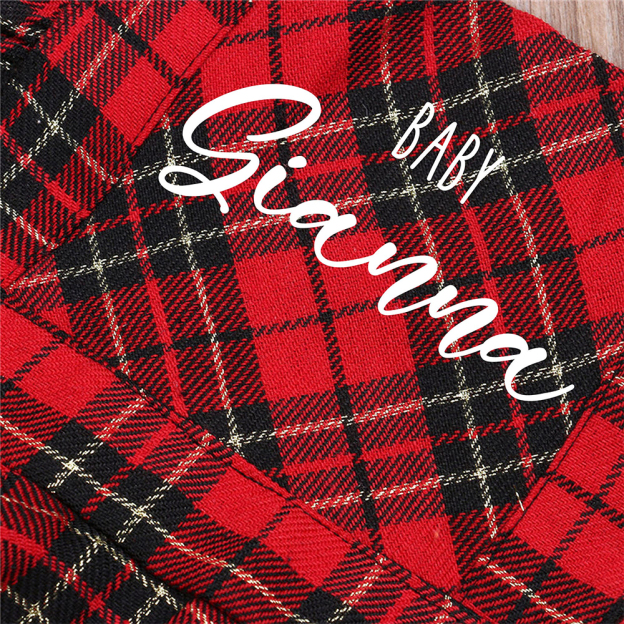 Personalized Christmas Baby Girl Plaid Dress Set | MCGift167