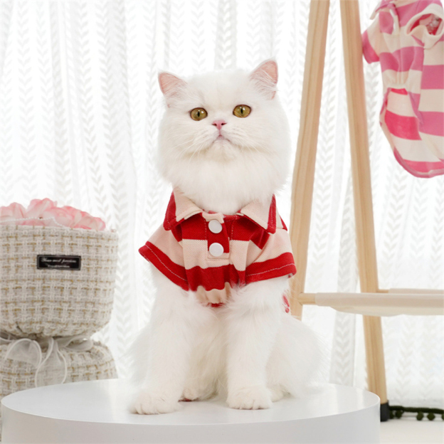 Personalized Leather Patch Pet Stripe Polo Shirt | BKPet223