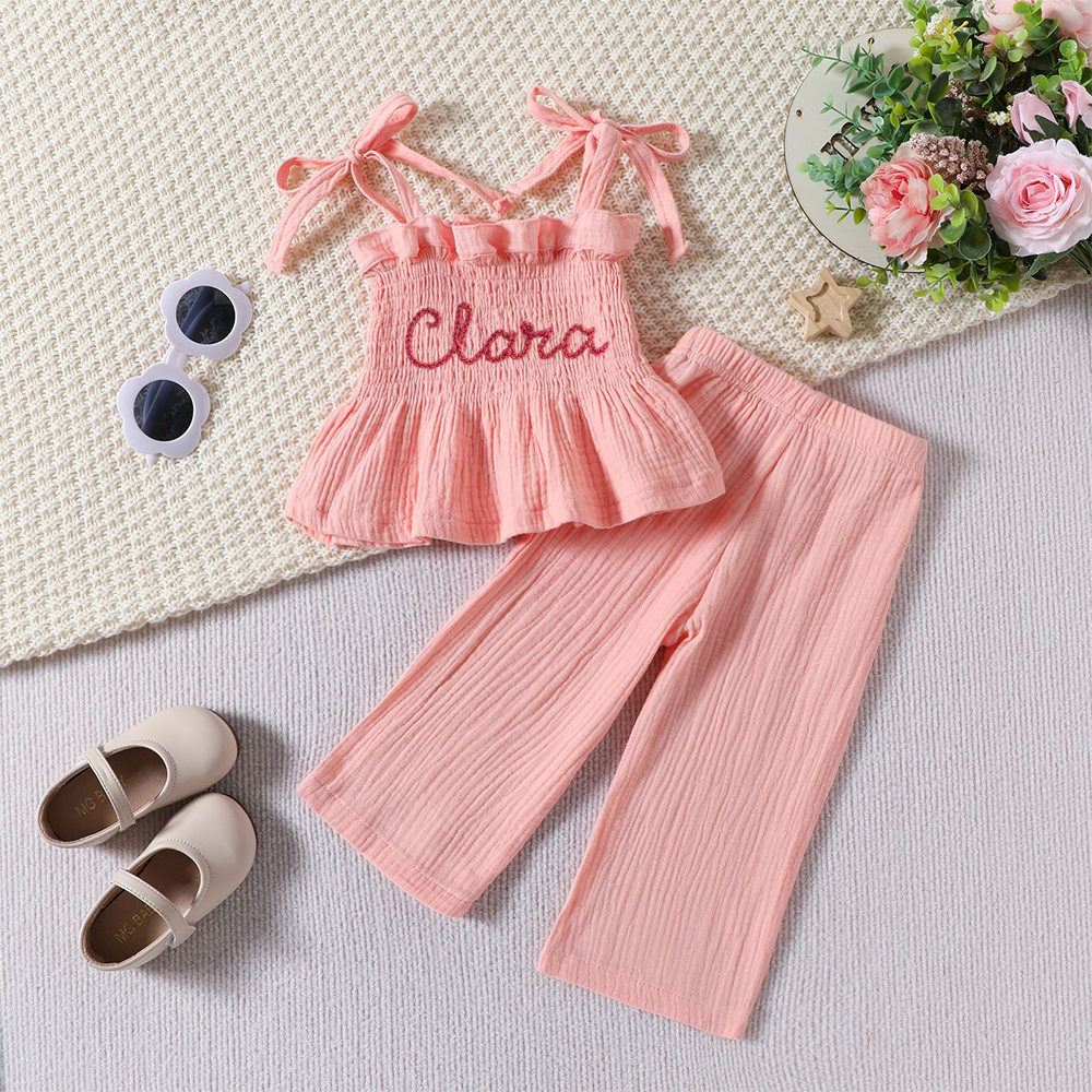 Personalised Hand Embroidery Toddler Girl Outfit | CWBaby313