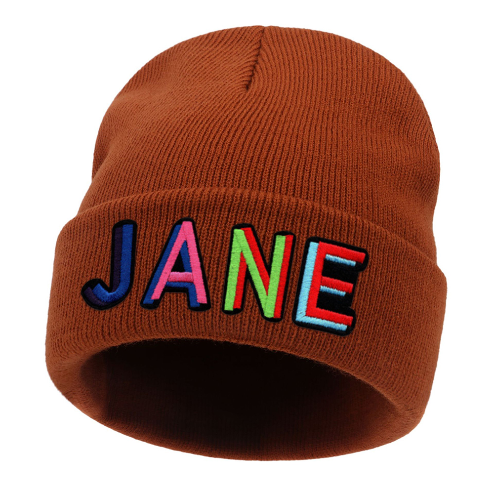 Personalized Colourful Funky Letter Patch Beanies For Kid & Adult | HSKid66