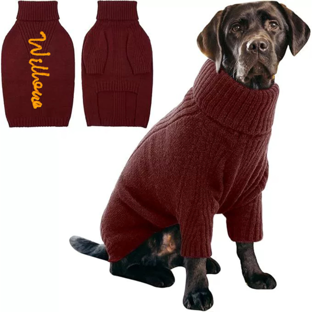 Personalized Hand Embroidery Pets Christmas Knit Sweater | BKPet235