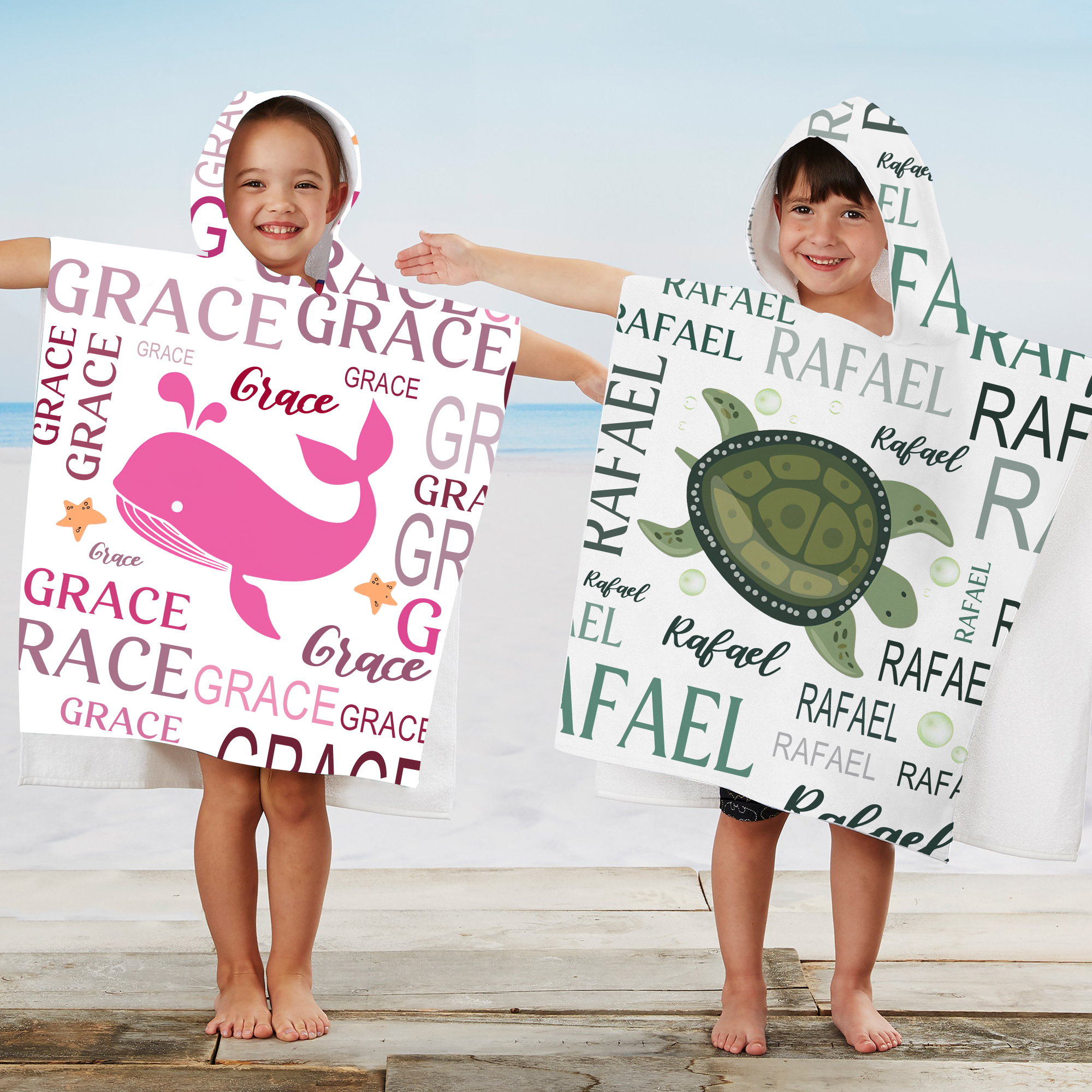 Personalized Hooded Beach Towel for Summer & Beach | CWHTowel29