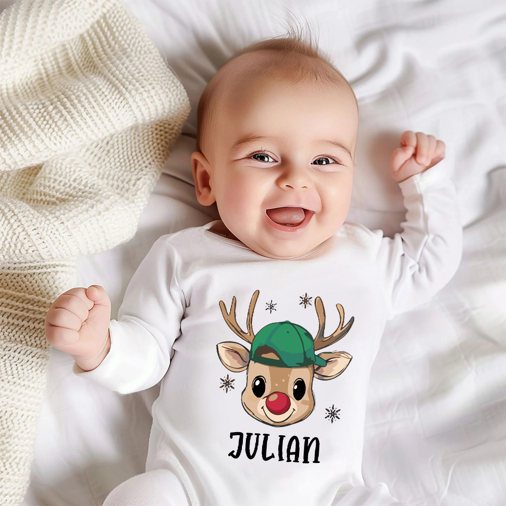 Personalized Baby 1st Christmas Romper and Hat Set | MCGift181