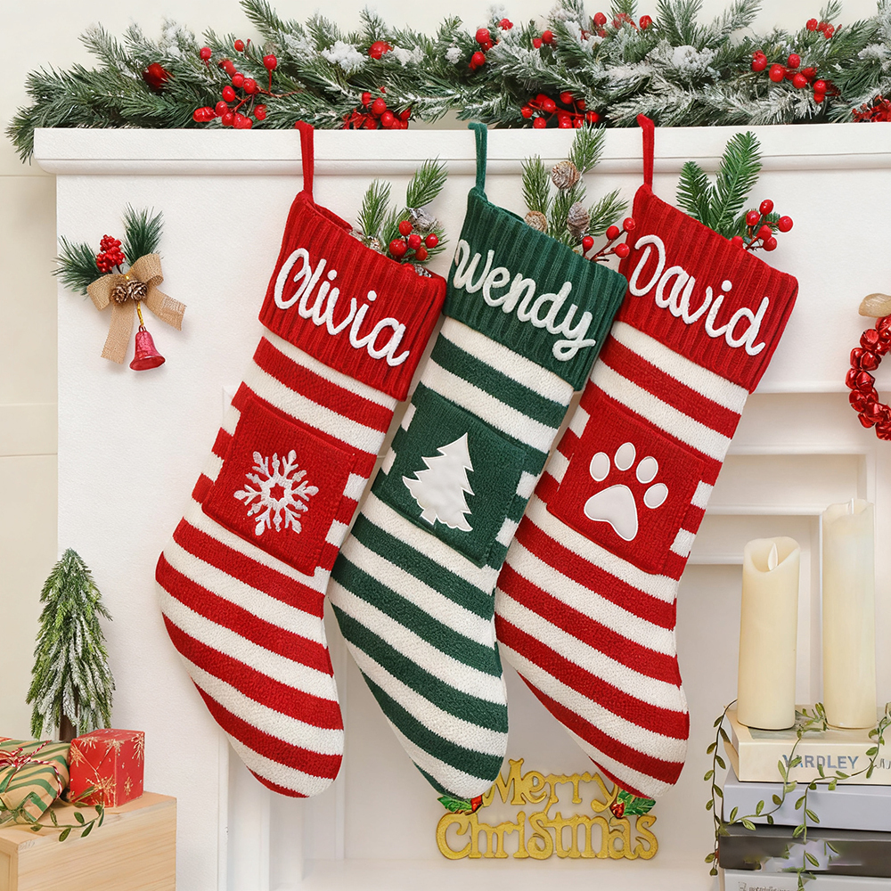 Personalized Hand Embroidered Christmas Decor Stocking | MCGift183