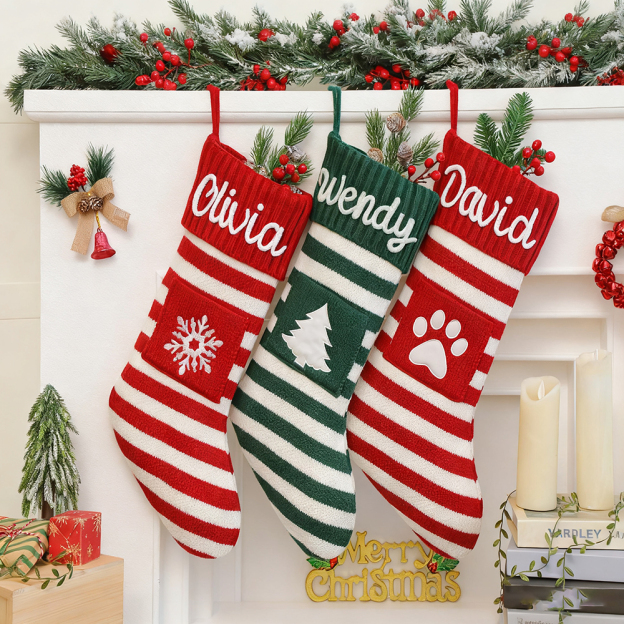 Personalized Hand Embroidered Christmas Decor Stocking | MCGift183