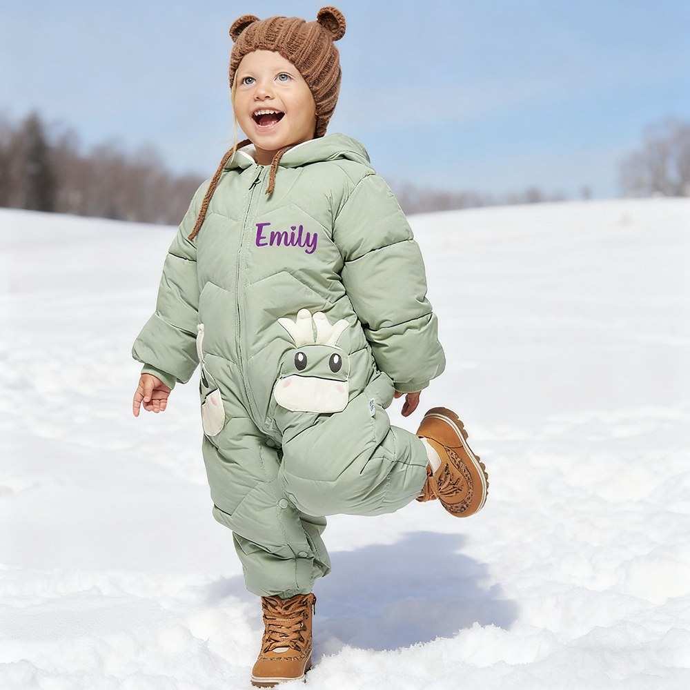 Personalized Baby Antler Lightweight Down Cotton Romper | CWBaby326