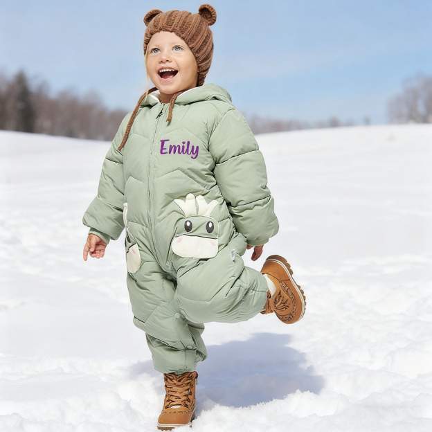 Personalized Baby Antler Lightweight Down Cotton Romper | CWBaby326