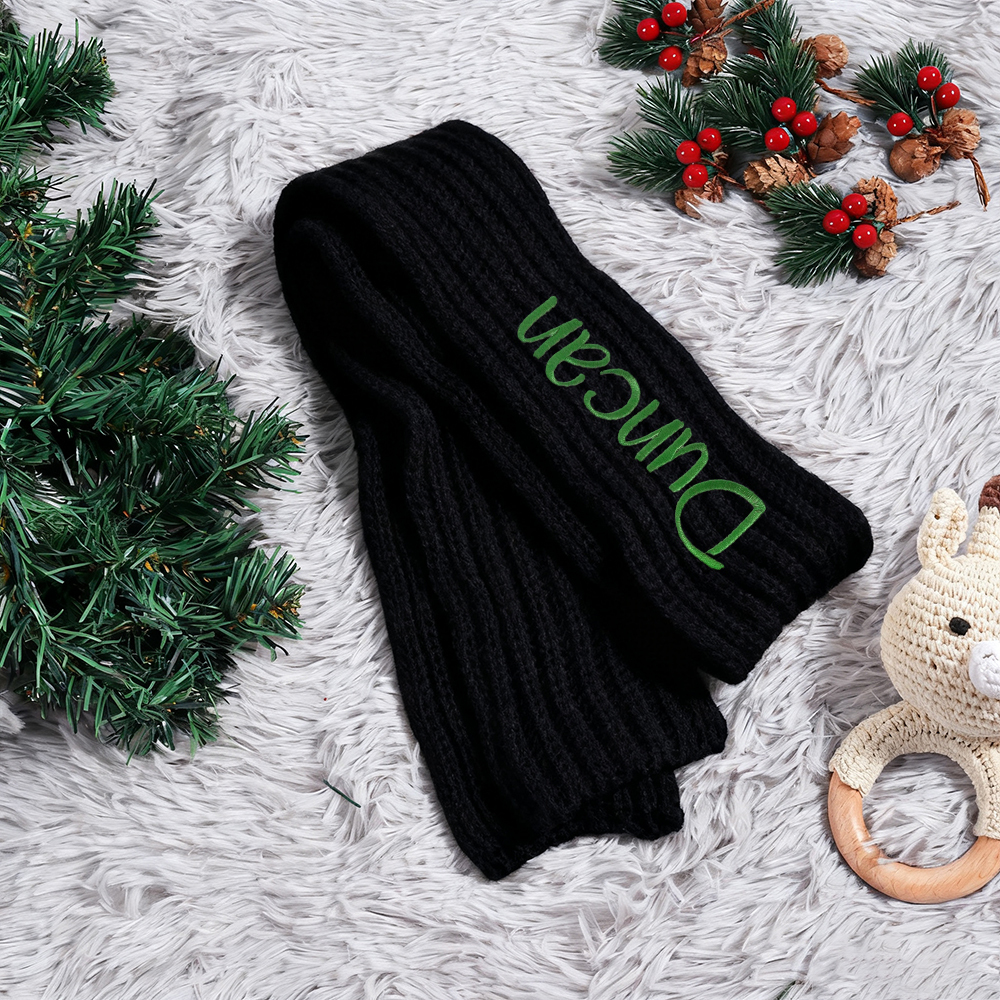 Personalized Embroidery Handmade Knitted Kid Scarf | HSKid68