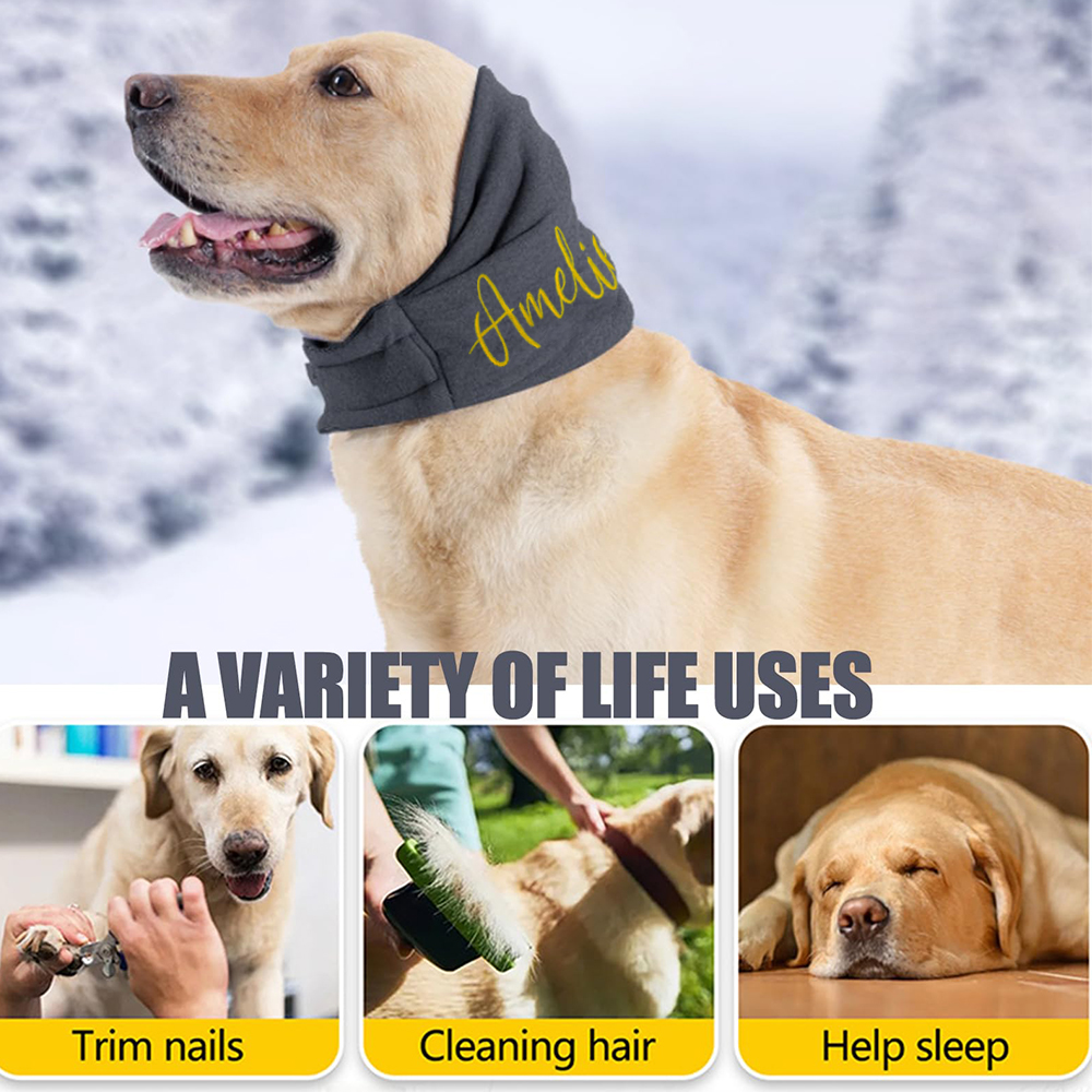 Personalized Embroidered Pet Anti-Fcrightened Soothing Headband | BKPet241