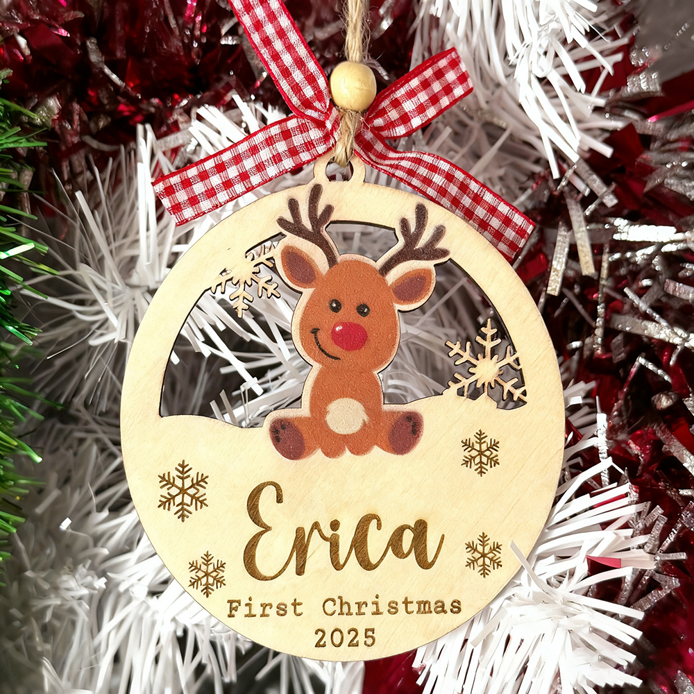 Personalized Wooden Christmas Reindeer Ornaments | MCGift188