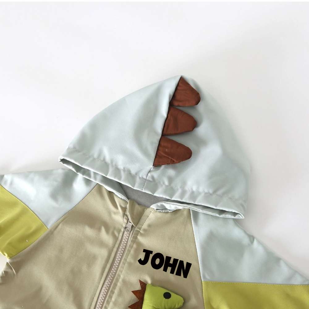 Personalized Baby Autumn Windproof Dinosaur Romper | CWBaby333