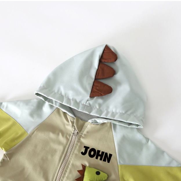 Personalized Baby Autumn Windproof Dinosaur Romper | CWBaby333