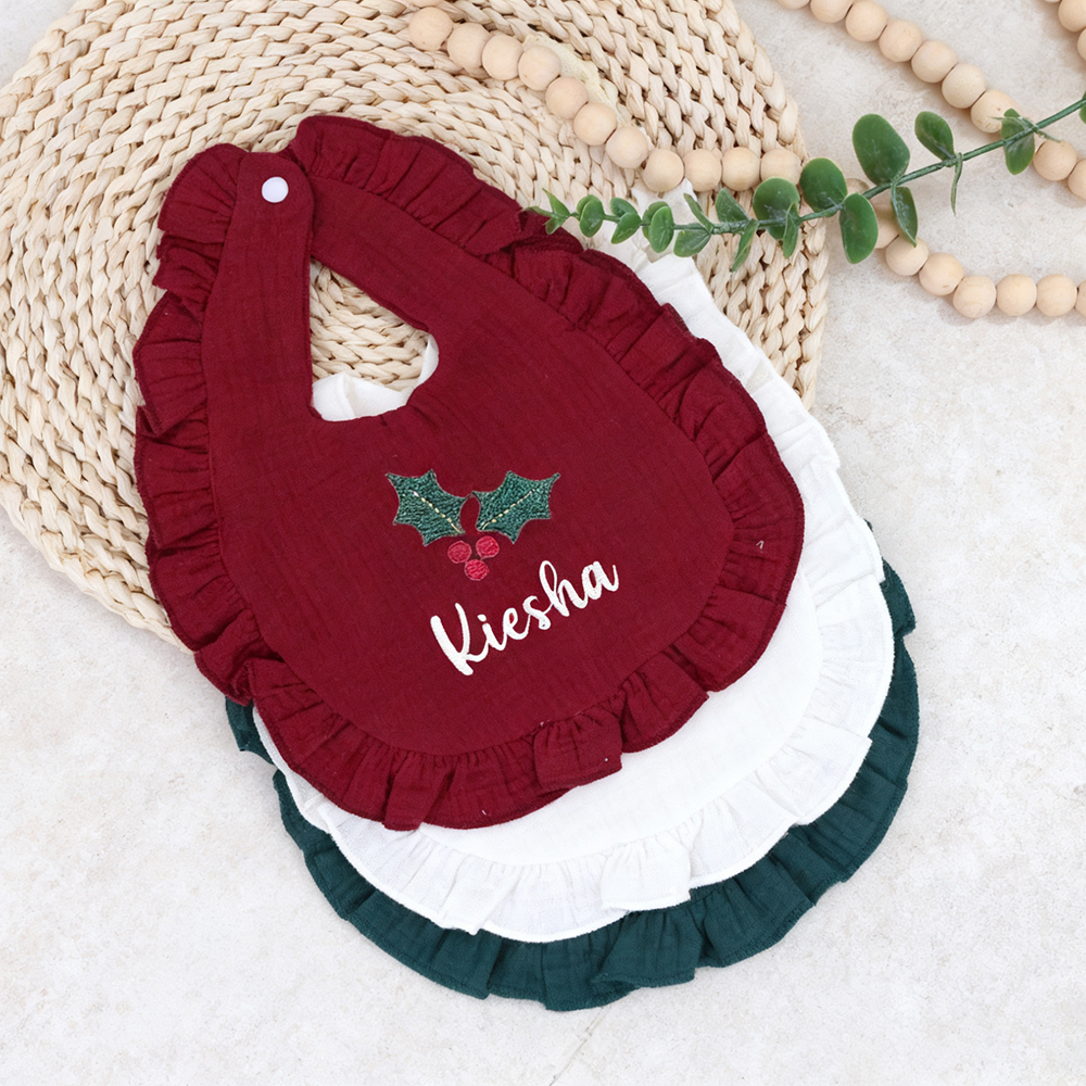 Personalized Embroidered Baby Christmas Bib | MCGift191