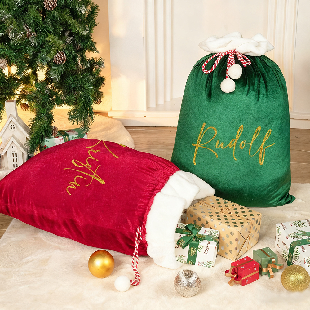 Personalized Large Christmas Velvet Santa Sack for Gifts | MCGift198