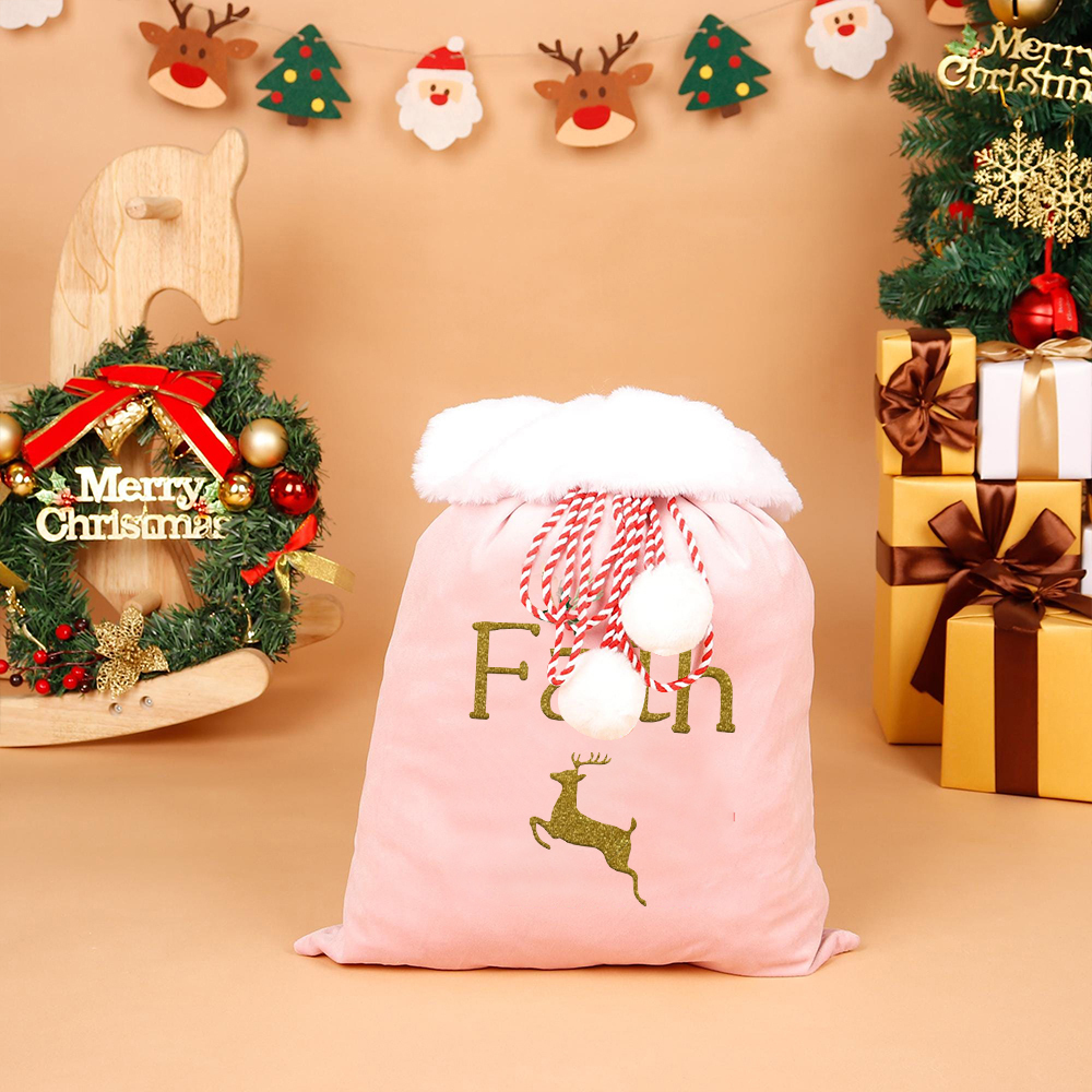 Personalized Large Christmas Velvet Santa Sack for Gifts | MCGift198
