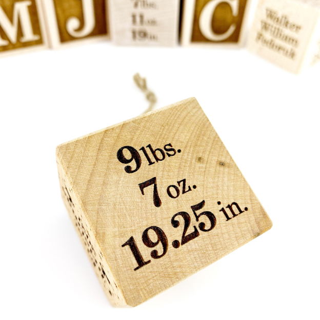 Personalized Wooden Baby First Christmas Block Ornament | MCGift200