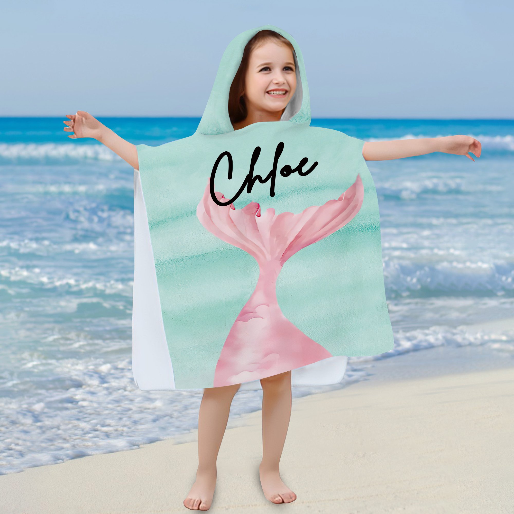 Personalized Hooded Beach Towel for Summer & Beach | CWHTowel35