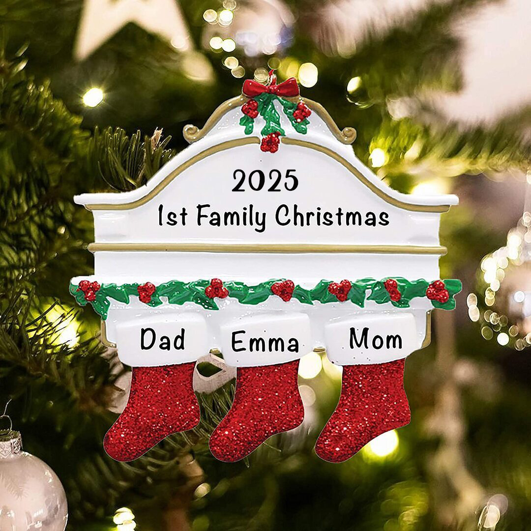 Personalised Stocking Family Christmas Ornament | MCGift204