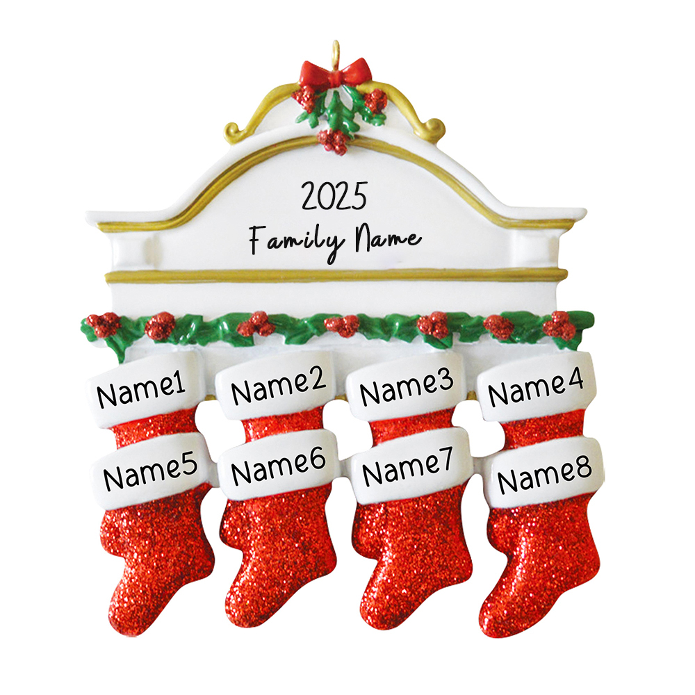 Personalised Stocking Family Christmas Ornament | MCGift204