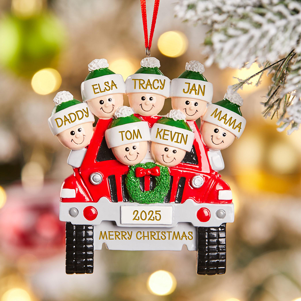 Personalised Car Family Christmas Ornament | MCGift206