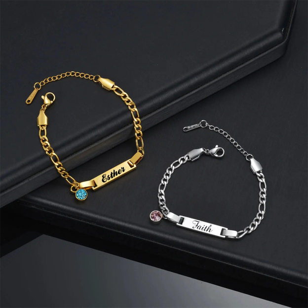 Personalized Baby Birthstone Bracelet | CWBeach338