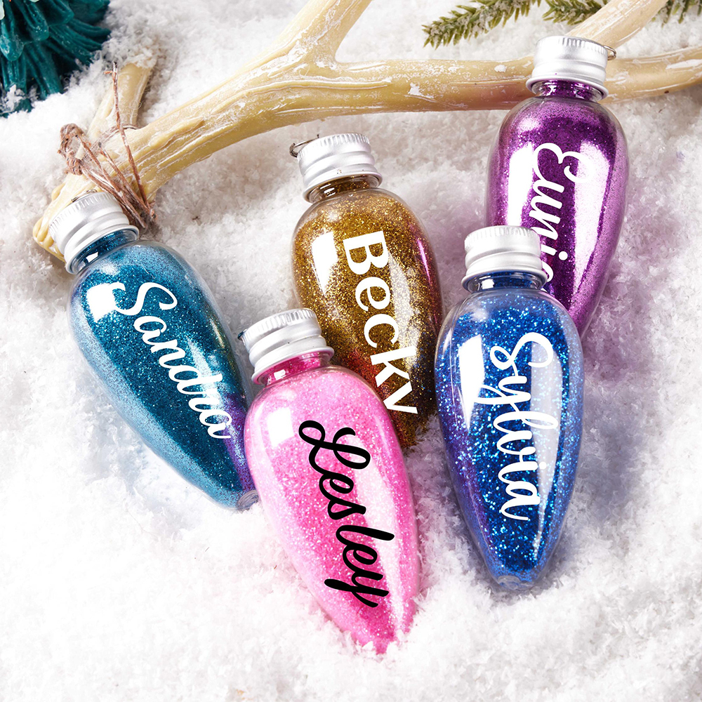 Personalised Glitter Lightbulb Special Christmas Ornament | MCGift212