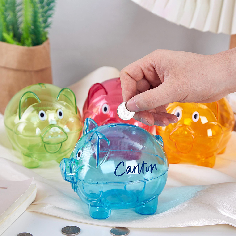 Personalized Kids Transparent Cute Piggy Bank | CWToy164