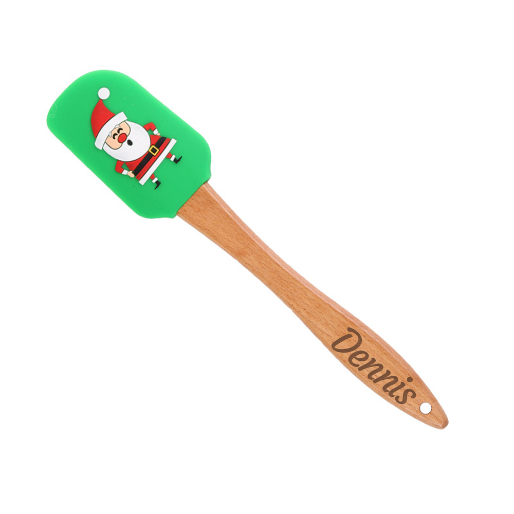 Personalized Christmas Wood Handle Silicone Kitchen Tool | MCGift230