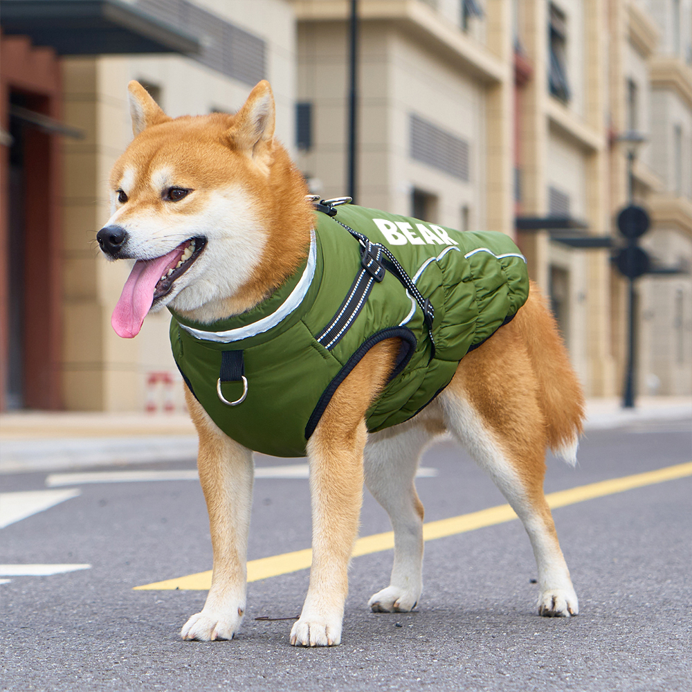 Personalized Pet Winter Warm Windproof Puffer Night-reflective suspender Jacket | BKPet266