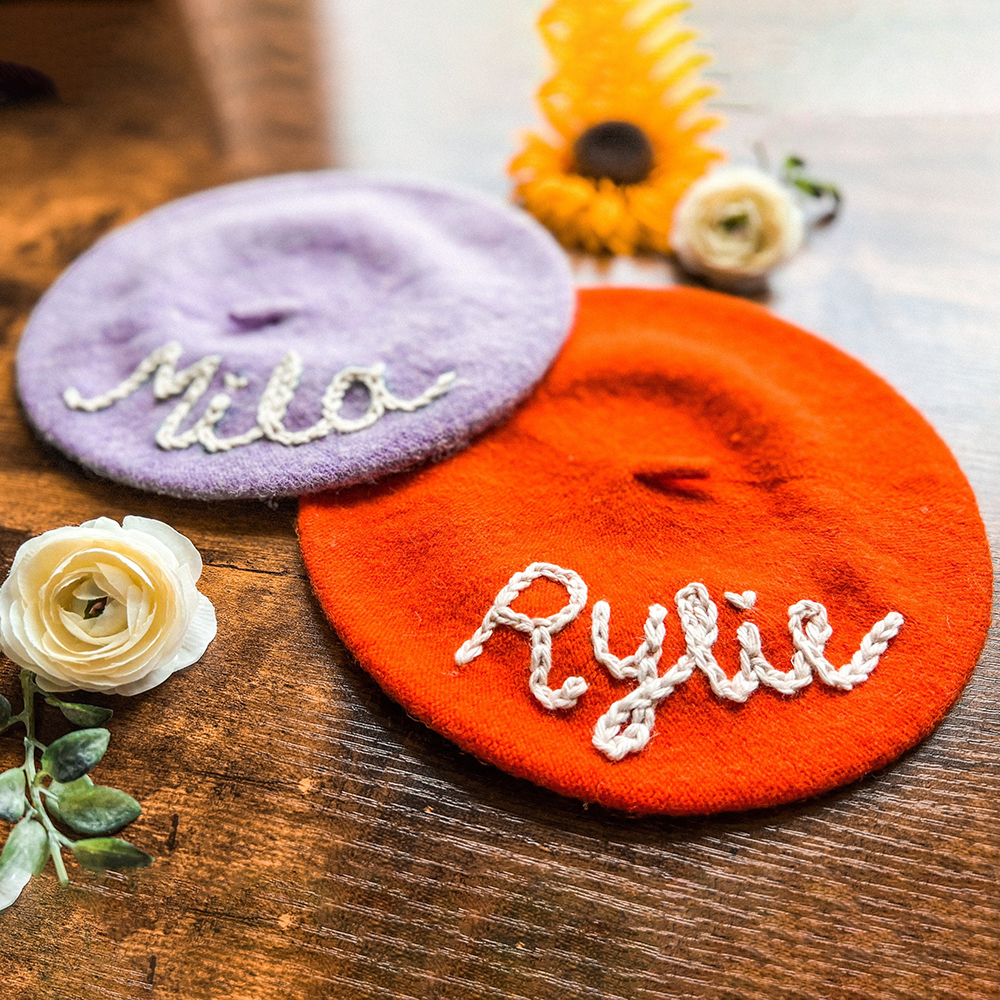 Personalized Hand Embroidery Beret For Kid & Adult | HSKid81