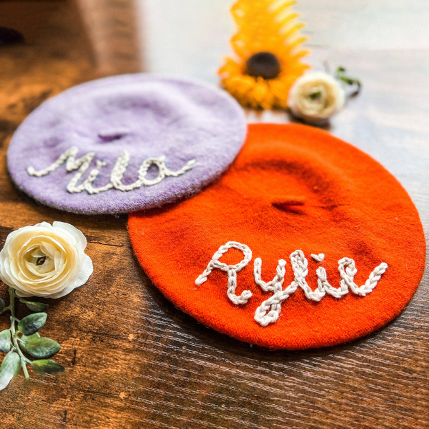Personalized Hand Embroidery Beret For Kid & Adult | HSKid81