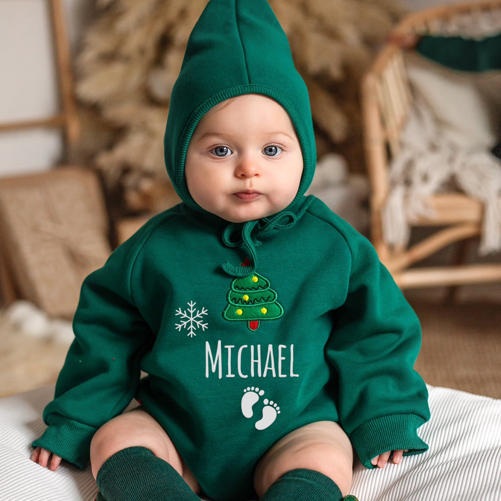 Personalized Baby Christmas Extram-warm Short Plush Outfit Set | MCGift363