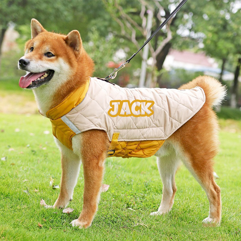 Personalized Pet Winter Warm Reflective Safety Puffer Vest | BKPet274