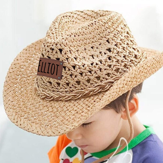 Personalized Summer Leather Patch Straw Hat for Comfort & Unique | CWBeach75