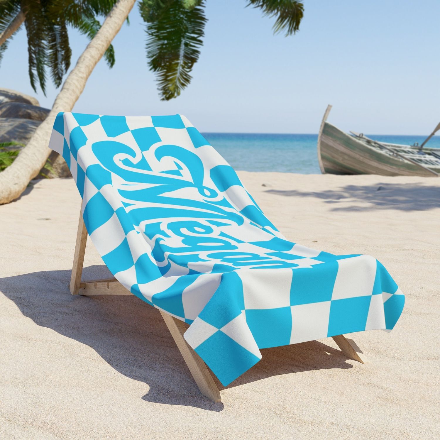 Personalized Lovely Checker Kid Towel for Summer & Beach | CWTowel113