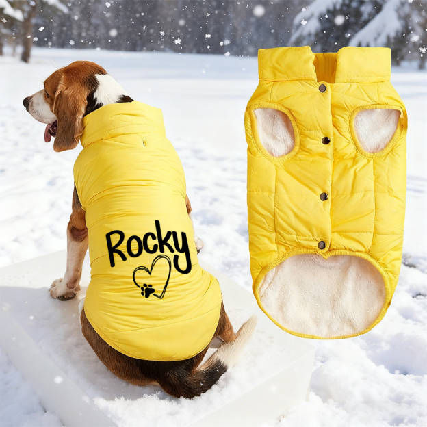 Personalized Pet Winter Warm Puffer Vest | BKPet14801