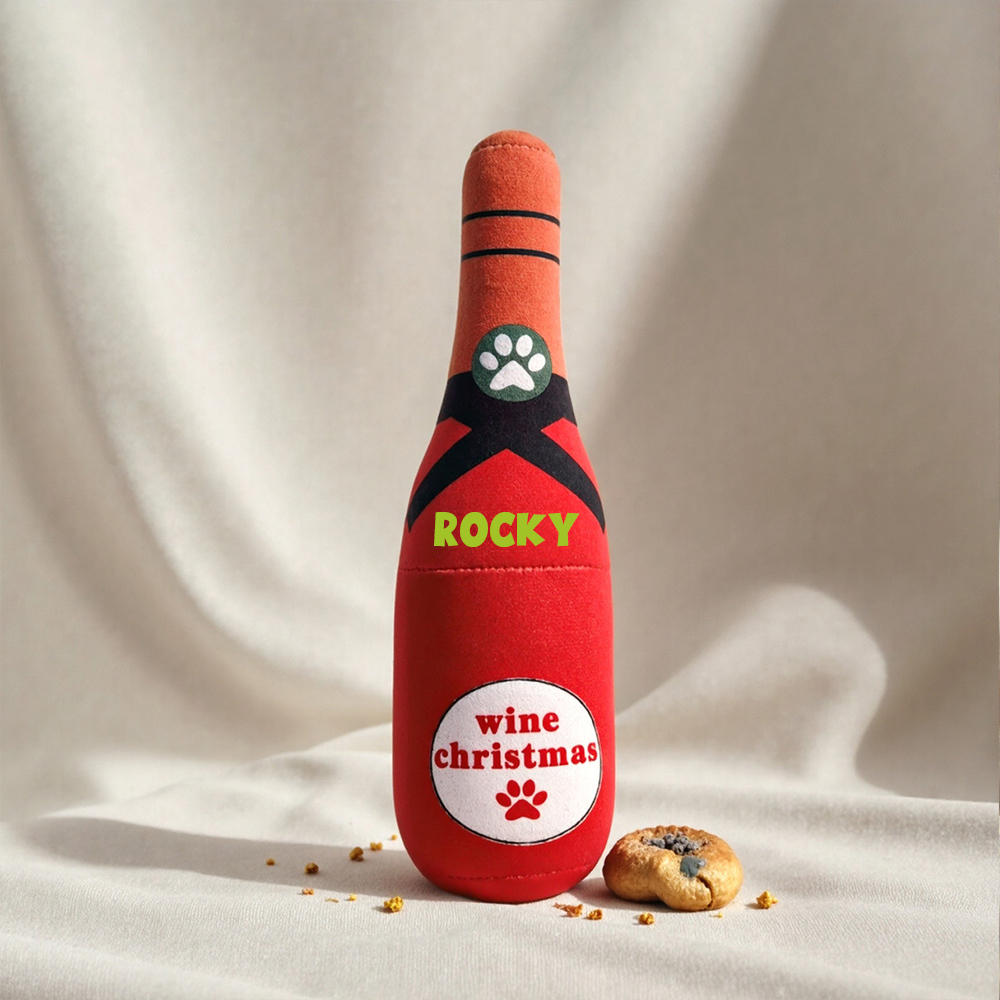 Personalized Pet Durable Wine Bottles Squeaky Toy | BKPet291