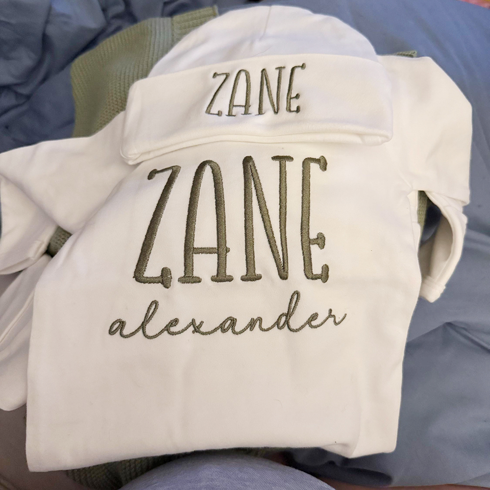 Personalized Embroidery Baby Coming Home Romper and Hat Set | CWBaby379