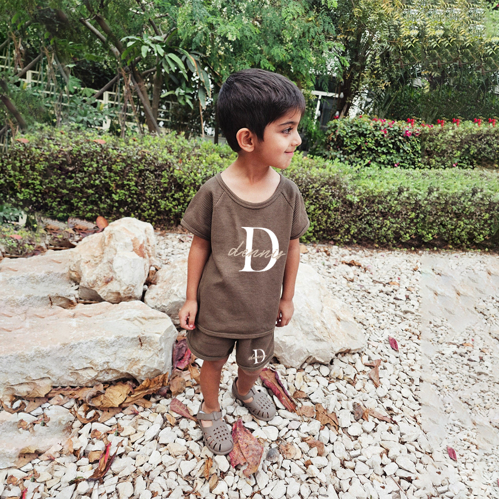 Personalized Baby waffle-knit Cozy Soft Outfit Set | CWBaby381