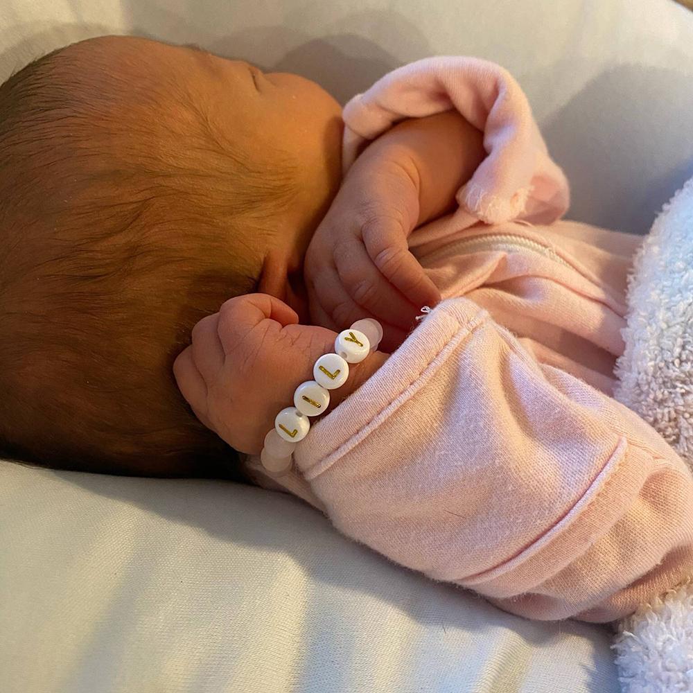 Personalized Baby Jewelry Rose Quartz Bracelet | CWBeach206