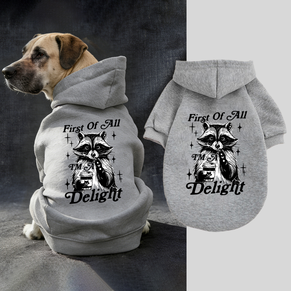 FIRST OF ALL I'M A DELIGHT Puppy Hoodie | BKPet321